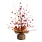 18in. Pre-Lit Artificial Valentine's Day Heart & Berry Twig Tree with 30 LED String Lights in Burlap Wrapped Base